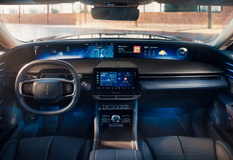 A large panoramic display is shown on the dashboard of a 2024 Lincoln Nautilus® SUV | Gary Yeomans Lincoln in Daytona Beach FL
