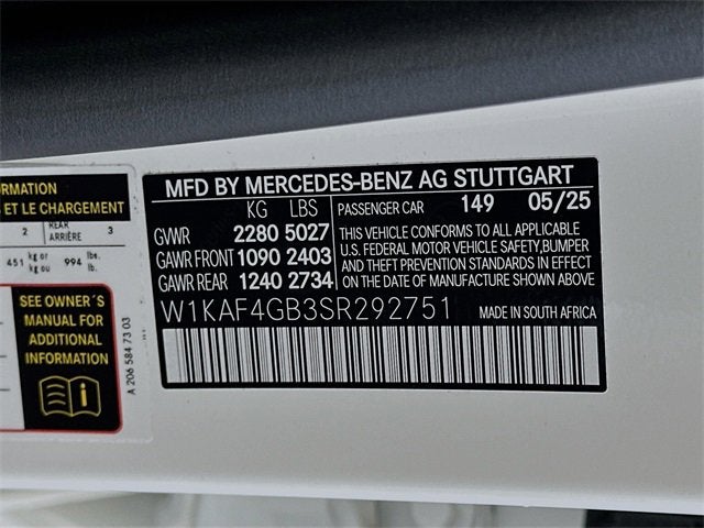 2025 Mercedes-Benz C-Class C 300