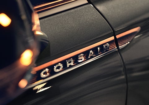 The stylish chrome badge reading “CORSAIR” is shown on the exterior of the vehicle. | Gary Yeomans Lincoln in Daytona Beach FL