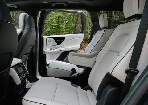 A side view of the second row with captain’s chairs in a 2027 Lincoln Aviator® Black Label™ SUV. | Gary Yeomans Lincoln in Daytona Beach FL